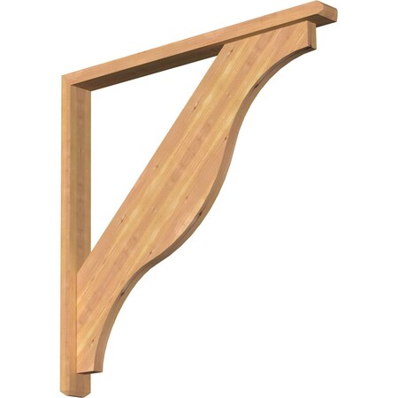 Ekena Millwork Funston Craftsman Smooth Bracket w/ Offset Brace, Western Red Cedar, 3 1/2"W x 38"D x 38"H BKT0402X38X38FST04SWR